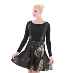 Vintage Tattoos Nautical Suspender Skater Skirt by Vaneshop