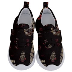 Vintage Tattoos Nautical Kids  Velcro No Lace Shoes by Vaneshop