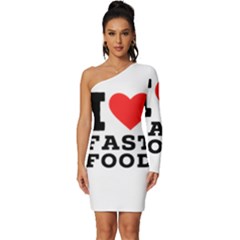I Love Fast Food Long Sleeve One Shoulder Mini Dress by ilovewhateva