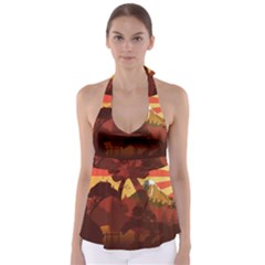 Japan Art Illustration Babydoll Tankini Top by Grandong