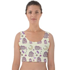 Beautiful Beauty Cartoon Cat Velvet Crop Top by Grandong