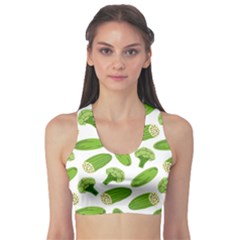 Vegetable Pattern With Composition Broccoli Sports Bra by Grandong