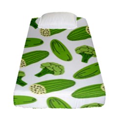 Vegetable Pattern With Composition Broccoli Fitted Sheet (single Size) by Grandong