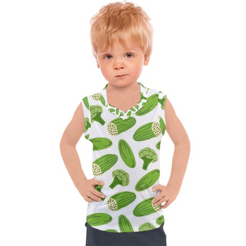 Vegetable Pattern With Composition Broccoli Kids  Sport Tank Top by Grandong
