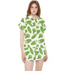 Vegetable Pattern With Composition Broccoli Chiffon Lounge Set by Grandong