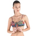 The City Style Bus Fantasy Architecture Art Tie Up Cut Bikini Top View1