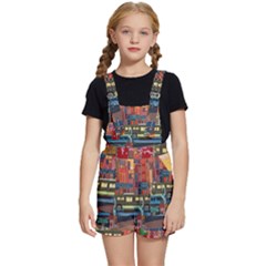 The City Style Bus Fantasy Architecture Art Kids  Short Overalls by Grandong