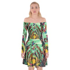 Monkey Tiger Bird Parrot Forest Jungle Style Off Shoulder Skater Dress by Grandong