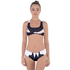 Wednesday Addams Criss Cross Bikini Set by Fundigitalart234
