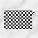 Black White Checker Pattern Checkerboard Canvas Cosmetic Bag (Large) View2