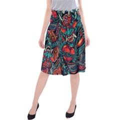 Japanese Graffiti Midi Beach Skirt by Cowasu