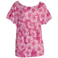Cute Pink Sakura Flower Pattern Women s Oversized Tee by Cowasu