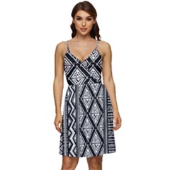 Tribal African Pattern V-neck Pocket Summer Dress  by Cowasu