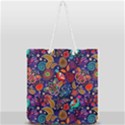 Pattern Colorful Bird Leaf Flower Full Print Rope Handle Tote (Large) View1