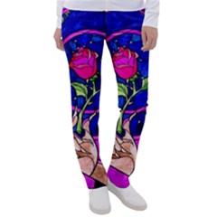 Stained Glass Rose Women s Casual Pants by Cowasu