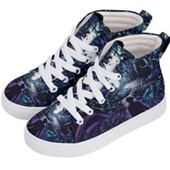 Horror Psychedelic Art Kids  Hi-top Skate Sneakers by Cowasu