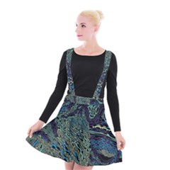 Dark Psychedelic Suspender Skater Skirt by Cowasu
