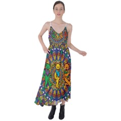 Grateful Dead Pattern Tie Back Maxi Dress by Cowasu