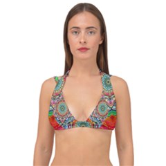 Mandalas Psychedelic Double Strap Halter Bikini Top by Cowasu