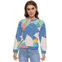 Exotic Leaves Flower Plant And Branches Art Print Botanical Pattern Women s Long Sleeve Raglan Tee View1