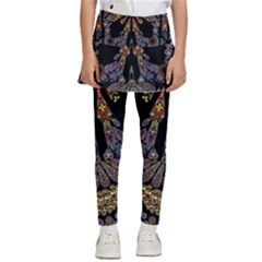Skull Death Mosaic Artwork Stained Glass Kids  Skirted Pants by Cowasu