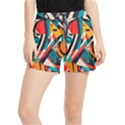 Colorful Abstract Women s Runner Shorts View1