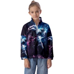 Psychedelic Astronaut Trippy Space Art Kids  Half Zip Hoodie by Bangk1t