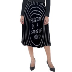 Psychedelic Art Freedom Is A State Of Mind Trippy Quotes Classic Velour Midi Skirt  by Bangk1t