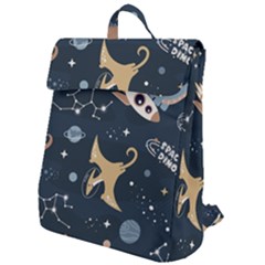 Space Theme Art Pattern Design Wallpaper Flap Top Backpack by Ndabl3x