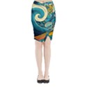 Waves Wave Ocean Sea Abstract Whimsical Abstract Art Midi Wrap Pencil Skirt View1
