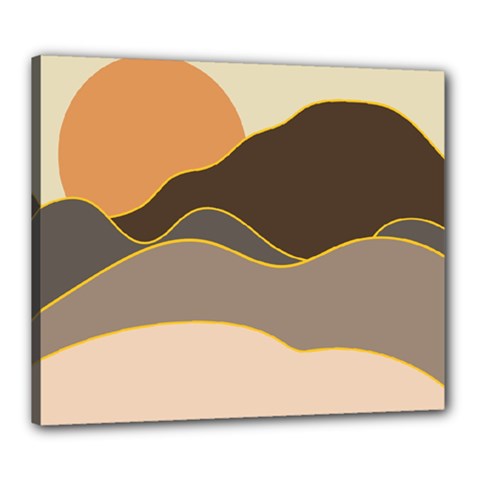 Boho Bohemian Hills Nature Drawing Canvas 24  X 20  (stretched) by Ndabl3x