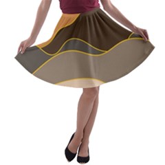 Boho Bohemian Hills Nature Drawing A-line Skater Skirt by Ndabl3x