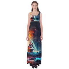 Tree Planet Moon Empire Waist Maxi Dress by Ndabl3x