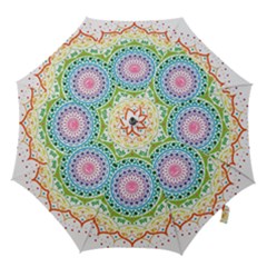 Mandala Pattern Rainbow Pride Hook Handle Umbrellas (large) by Ndabl3x