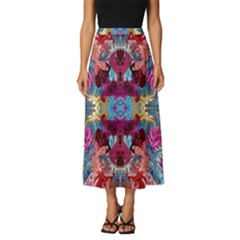 Roses Liquify  Classic Midi Chiffon Skirt by kaleidomarblingart