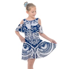 Owl Kids  Shoulder Cutout Chiffon Dress by Amaryn4rt