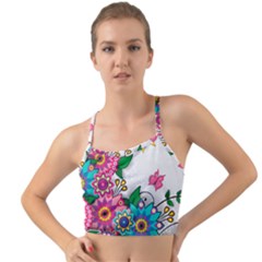 Flowers Pattern Vector Art Mini Tank Bikini Top by Amaryn4rt