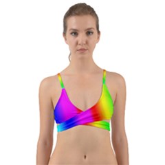 Multi Color Rainbow Background Wrap Around Bikini Top by Amaryn4rt