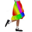 Multi color rainbow background Kids  Ruffle Flared Wrap Midi Skirt View3