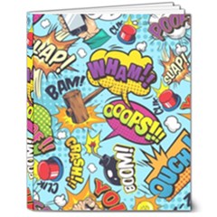 Comic Elements Colorful Seamless Pattern 8  X 10  Hardcover Notebook by Amaryn4rt