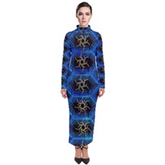 Blue Bee Hive Turtleneck Maxi Dress by Amaryn4rt