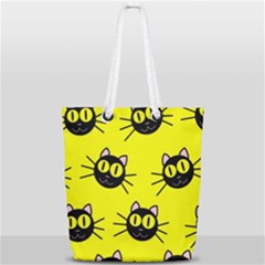 Cats Heads Pattern Design Full Print Rope Handle Tote (small) by Amaryn4rt