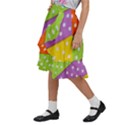 Colorful Easter Ribbon Background Kids  Ruffle Flared Wrap Midi Skirt View2