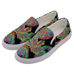 Autumn Pattern Dried Leaves Men s Canvas Slip Ons by Simbadda