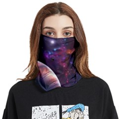 Clouds Fantasy Space Landscape Colorful Planet Face Covering Bandana (two Sides) by Ravend