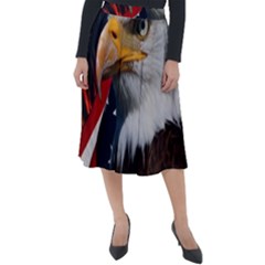 Fourth Of July Independence Day Usa American Pride Classic Velour Midi Skirt  by Ravend