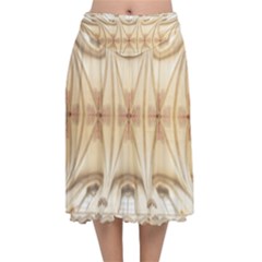 Wells Cathedral Well Cathedral Velvet Flared Midi Skirt by Celenk