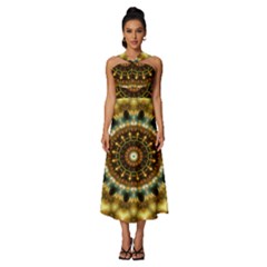 Pattern Abstract Background Art Sleeveless Cross Front Cocktail Midi Chiffon Dress by Celenk