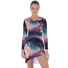 Crystal Ball Glass Sphere Lens Ball Asymmetric Cut-out Shift Dress by Vaneshop