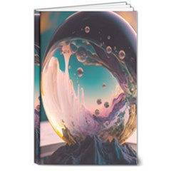 Crystal Ball Glass Sphere Lens Ball 8  X 10  Hardcover Notebook by Vaneshop